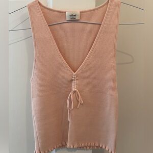 Aritzia Wilfred Blush V-Neck Knit Tank Top - Size Small